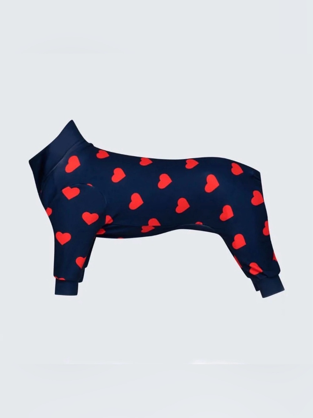 Dog, spark paws pajamas, navy blue with red hearts, XL, Q66